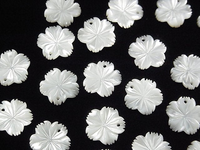 [Video] Mother of Pearl MOP AAA White Flower [10mm] [12mm] [14mm] 3pcs