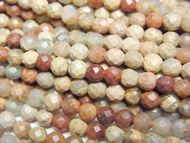 Impression Jasper 32Faceted Round 4mm 1strand beads (aprx.15inch/38cm)