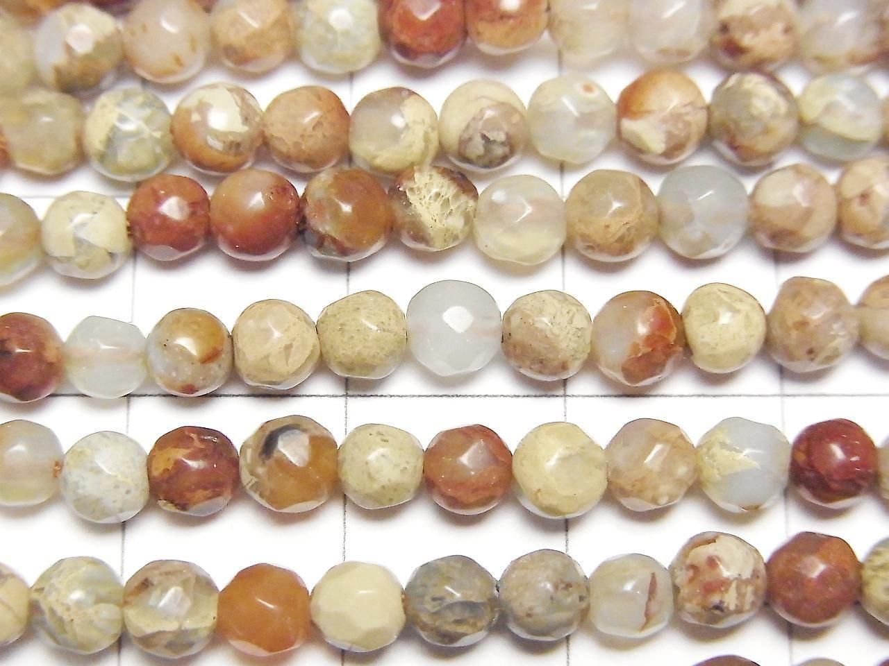 Impression Jasper  Faceted Round 4mm  1strand beads (aprx.15inch/36cm)