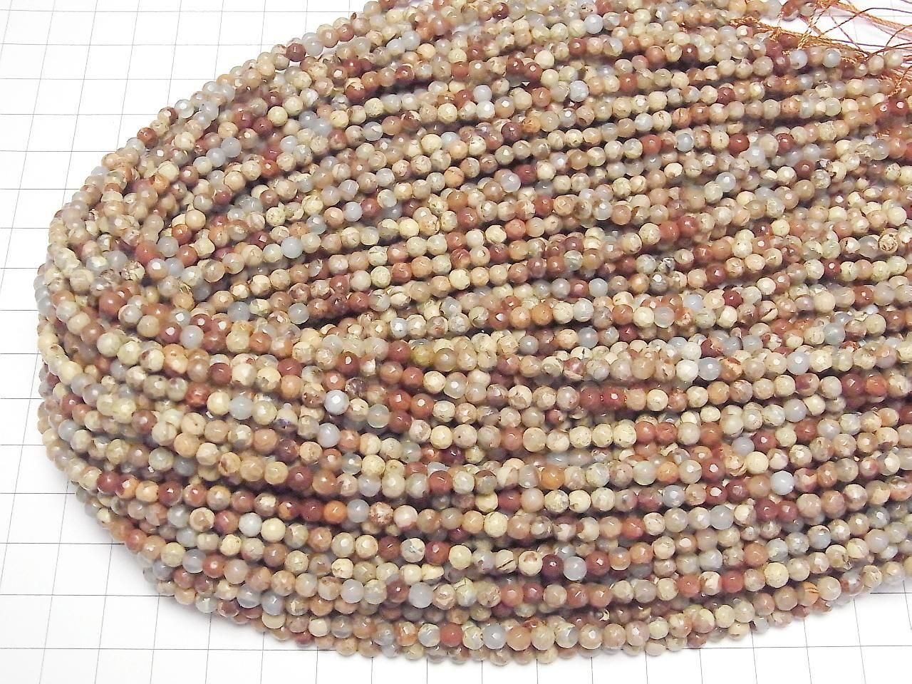 Impression Jasper  Faceted Round 4mm  1strand beads (aprx.15inch/36cm)
