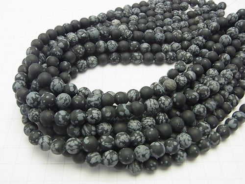 1strand $5.79! Frost Snowflake Obsidian Round 8mm 1strand beads (aprx.15inch / 37cm)