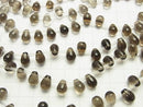 Smoky Quartz AAA Drop (Smooth) 9x6x6mm half or 1strand beads (aprx.15inch/38cm)