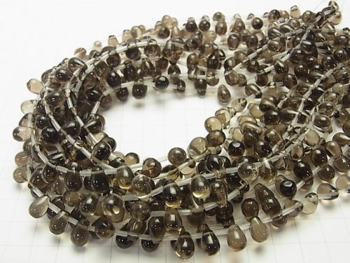 Smoky Quartz AAA Drop (Smooth) 9x6x6mm half or 1strand beads (aprx.15inch/38cm)