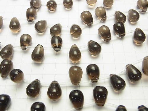 Smoky Quartz AAA Drop (Smooth) 14x10x10mm half or 1strand beads (aprx.15inch/38cm)