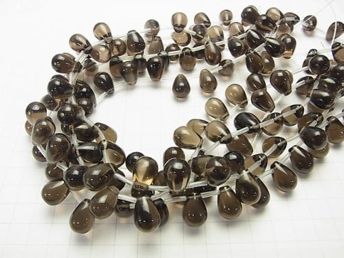 Smoky Quartz AAA Drop (Smooth) 14x10x10mm half or 1strand beads (aprx.15inch/38cm)