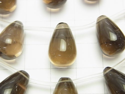 Smoky Quartz AAA Drop (Smooth) 16x10x10mm half or 1strand beads (aprx.15inch/38cm)