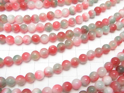 Red & Green Jade Round 6mm 1strand beads (aprx.15inch / 37cm)