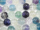 Multicolor Fluorite AAA - Round 8 mm S line Twist half or 1 strand beads (aprx.15 inch / 38 cm)