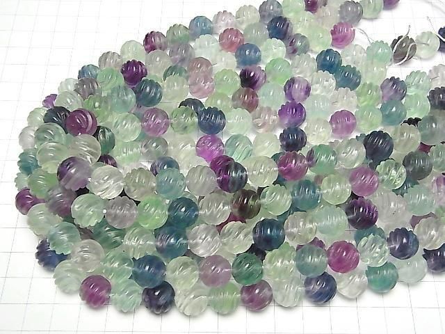 彩色螢石 AAA 圓珠 12mm S形扭半串或1串珠子 (約15英吋/38公分)