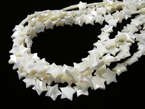 Mother of Pearl MOP White Star [6mm] [8mm] [10mm] [12mm] 1strand beads (aprx.15inch / 36cm)