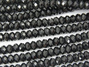 High Quality! Black Spinel AAA Faceted Button Rondelle 5x5x3mm 1strand beads (aprx.15inch/37cm)