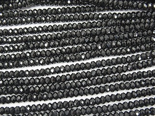 High Quality! Black Spinel AAA Faceted Button Rondelle 5x5x3mm 1strand beads (aprx.15inch/37cm)