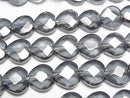 Silver flash crystal Heart cut 12x12x5 half or 1strand beads (aprx.15inch / 36cm)