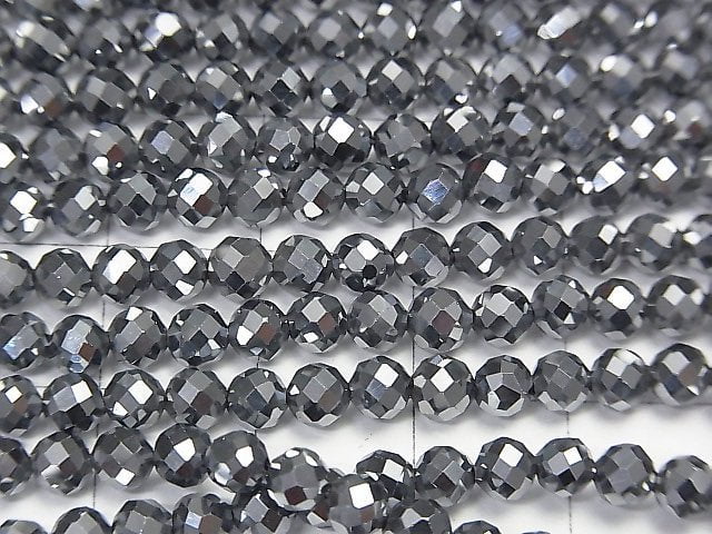 [Video] High Quality!  2pcs $9.79! Terahertz  32Faceted Round 4mm 1strand beads (aprx.15inch/36cm)