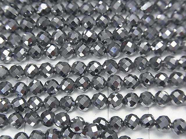 [Video] High Quality!  2pcs $11.79! Terahertz  32Faceted Round 4mm 1strand beads (aprx.15inch/36cm)