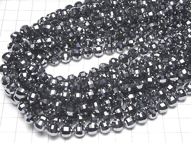 [Video]High Quality! Terahertz Mirror Faceted Round 8mm 1strand beads (aprx.15inch/37cm)