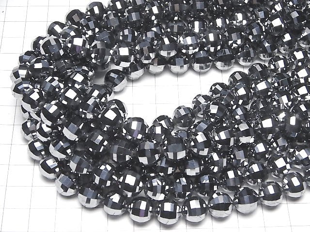 [Video]High Quality! Terahertz Mirror Faceted Round 10mm half or 1strand beads (aprx.15inch/37cm)