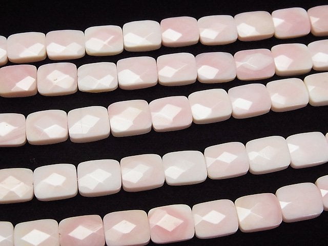 [Video] Queen Conch Shell AAA Faceted Rectangle 10x8x4mm 1/4 or 1strand beads (aprx.15inch/38cm)