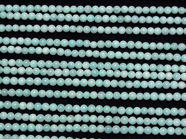 1strand $11.79! Peru Amazonite AA ++ Round 4mm 1strand beads (aprx.15inch / 38cm)