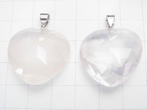 High Quality Madagascar Rose Quartz AAA - Heart cut 25 x 25 x 13 mm Pendant 1 pc