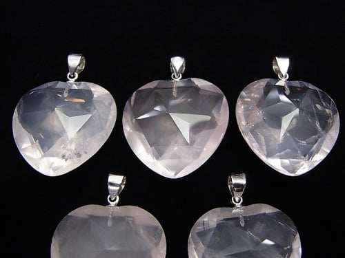 High Quality Madagascar Rose Quartz AAA - Heart cut 25 x 25 x 13 mm Pendant 1 pc