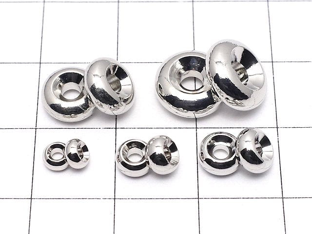 Metal parts Roundel [4x2][5x2.5][6x3][8x3.5][10x4] Silver color 20pcs