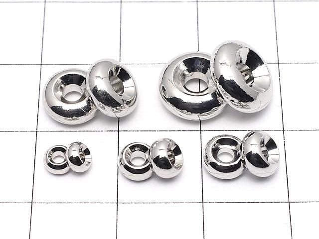 Metal parts Rondelle [4x2][5x2.5][6x3][8x3.5][10x4] Silver color 20pcs
