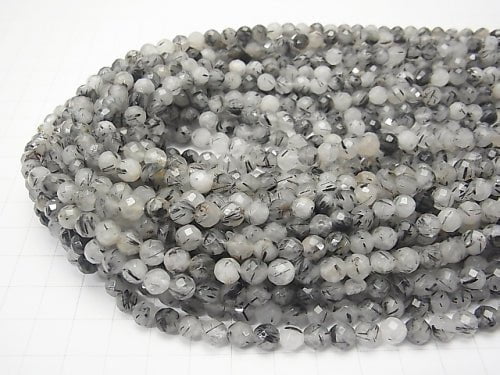 1strand $9.79! Tourmaline Quartz AA 64 Faceted Round 6 mm 1 strand beads (aprx.15 inch / 38 cm)