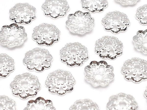 Metal parts bead cap 6x6x1.3mm silver color 10pcs