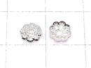 Metal parts bead cap 6x6x1.3mm silver color 10pcs