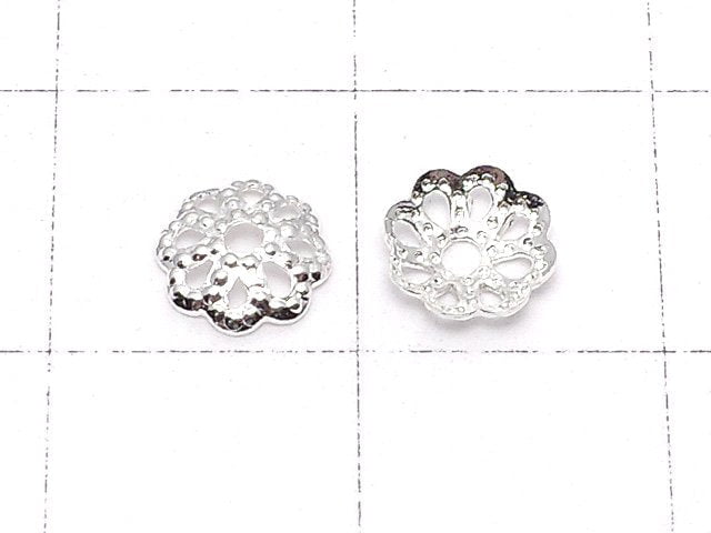 Metal parts bead cap 6x6x1.3mm silver color 10pcs