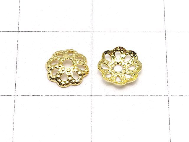 Metal parts bead cap 6x6x1.3mm gold color 10pcs