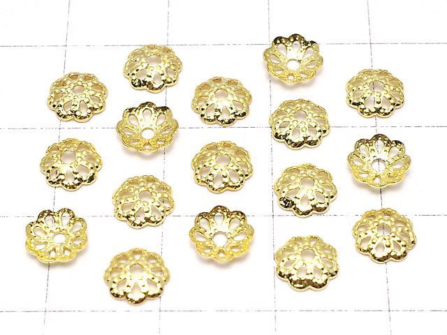 Metal parts bead cap 6x6x1.3mm gold color 10pcs