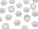 Metal Bead Caps, 6x6x2.5mm, Silver, 10 Pieces
