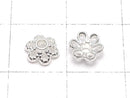 Metal Bead Caps, 6x6x2.5mm, Silver, 10 Pieces