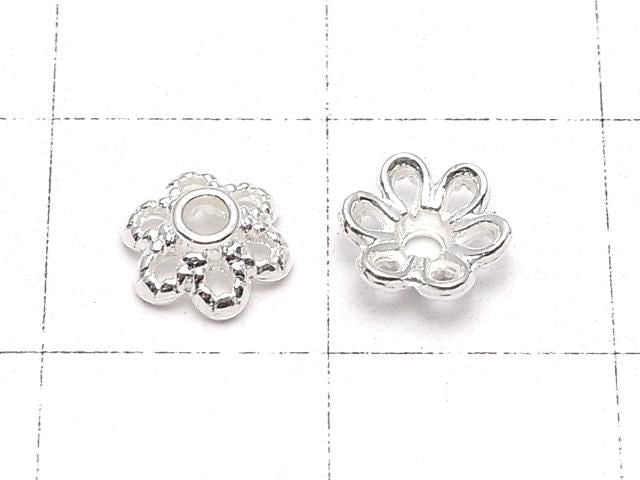 Metal parts bead cap 6x6x2mm silver color 10pcs