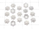 Metal Bead Caps, 6x6x2.5mm, Silver, 10 Pieces