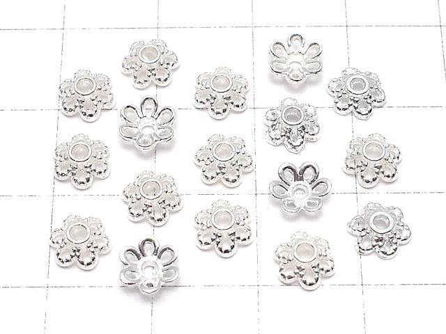 Metal parts bead cap 6x6x2mm silver color 10pcs