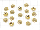 Metal Bead Caps, 6x6x2.5mm, Gold, 10 Pieces