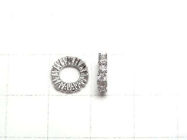 Metal Parts Roundel 9 x 9 x 2 mm Silver Color (with CZ) 3pcs $3.79!