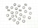 Metal Rondelle 9x9x2mm Silver (with CZ) 3pcs