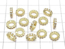 Metal Rondelle 9x9x2mm Gold (with CZ) 3pcs