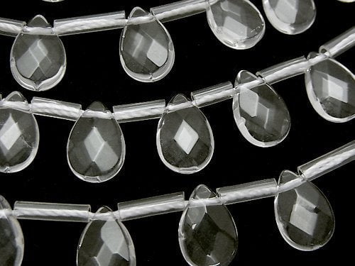 Crystal Quartz, Pear Shape Gemstone Beads