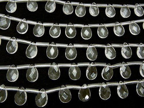 [Video] Crystal AAA - Faceted Pear Shape 12 x 8 x 4 mm half or 1 strand beads (aprx. 15 inch / 36 cm)