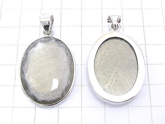 [Video] Meteorite Faceted Pendant 32x24x7mm Silver925