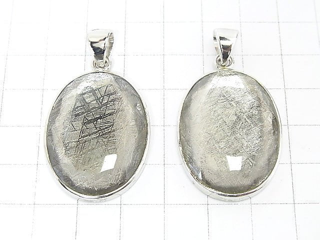 [Video] Meteorite Faceted Pendant 32x24x7mm Silver925