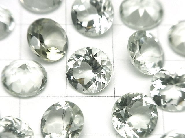 [Video]High Quality Green Amethyst AAA Loose stone Round Faceted 10x10mm 3pcs