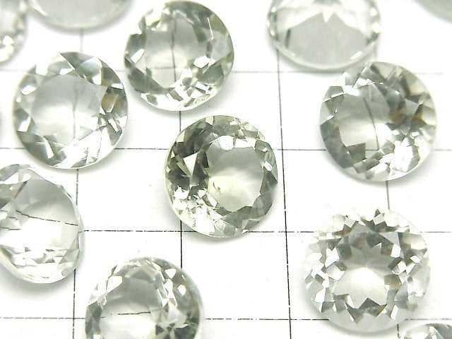 [Video]High Quality Green Amethyst AAA Loose stone Round Faceted 12x12mm 2pcs