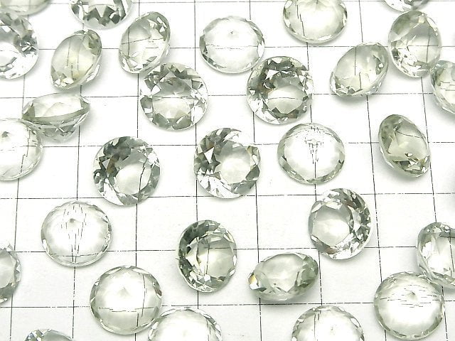 [Video]High Quality Green Amethyst AAA Loose stone Round Faceted 12x12mm 2pcs