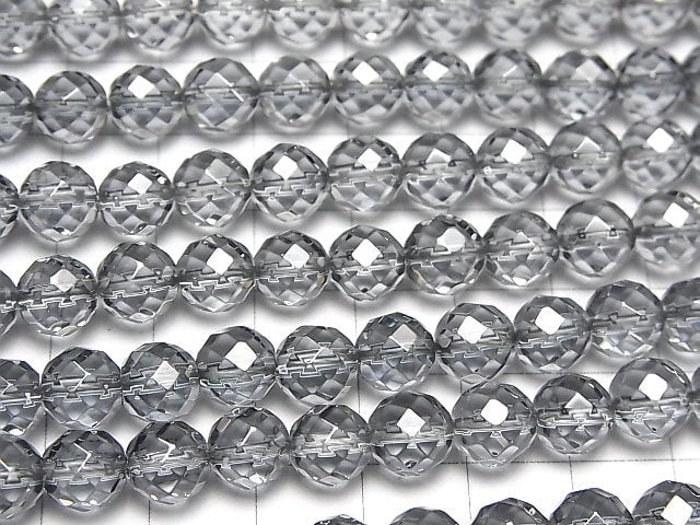 [Video] Silver Flash Crystal 64Faceted Round 8mm half or 1strand beads (aprx.15inch/37cm)